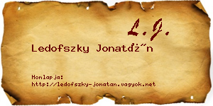 Ledofszky Jonatán névjegykártya
